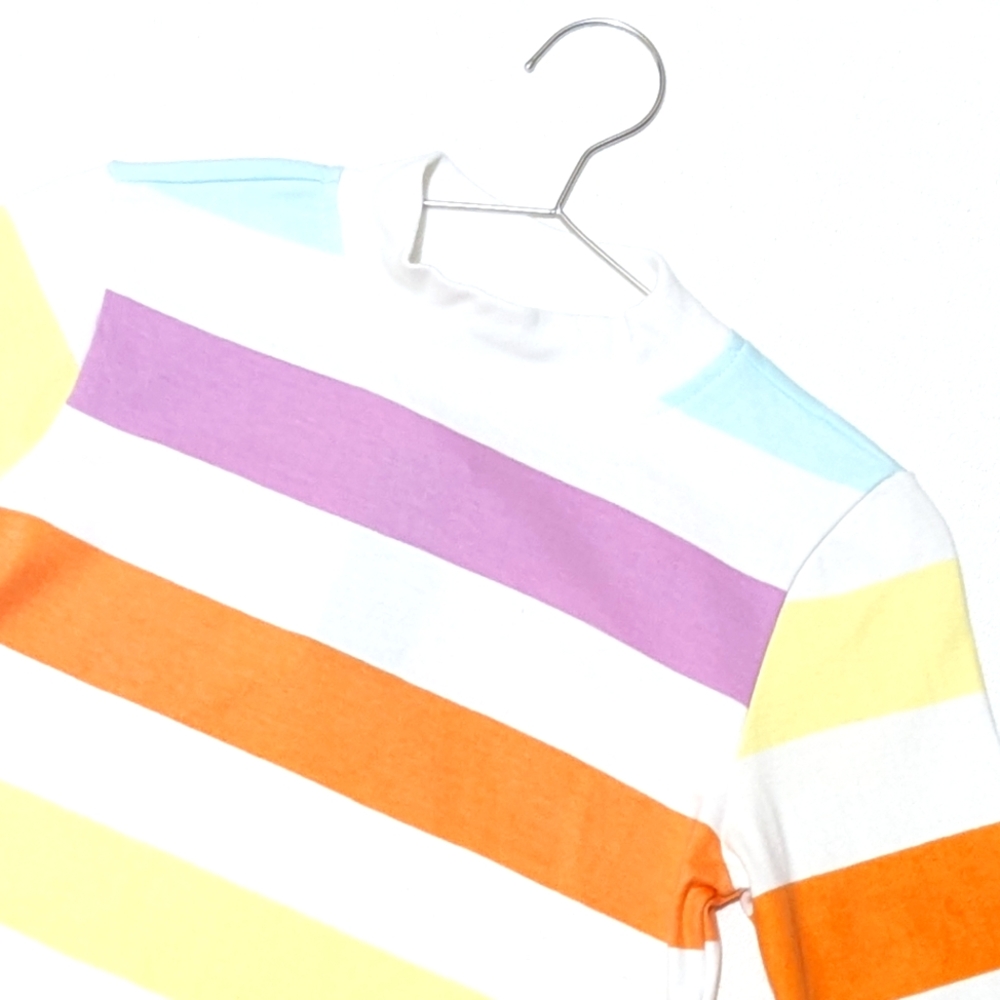 Isaac Mizrahi | Mock Neck | Striped Quarter Sleeve | Sweater | Easter | Vibrant